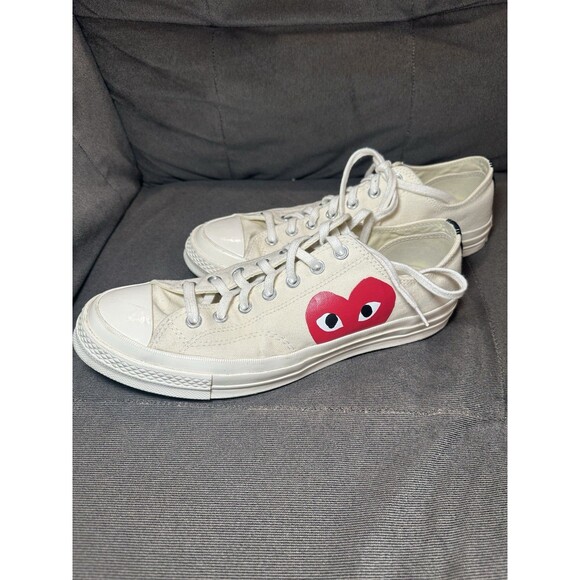 CDG Converse Chuck Taylor All Star 70 Ox Comme des Garcons White Heart Shoes 11 - Picture 2 of 11